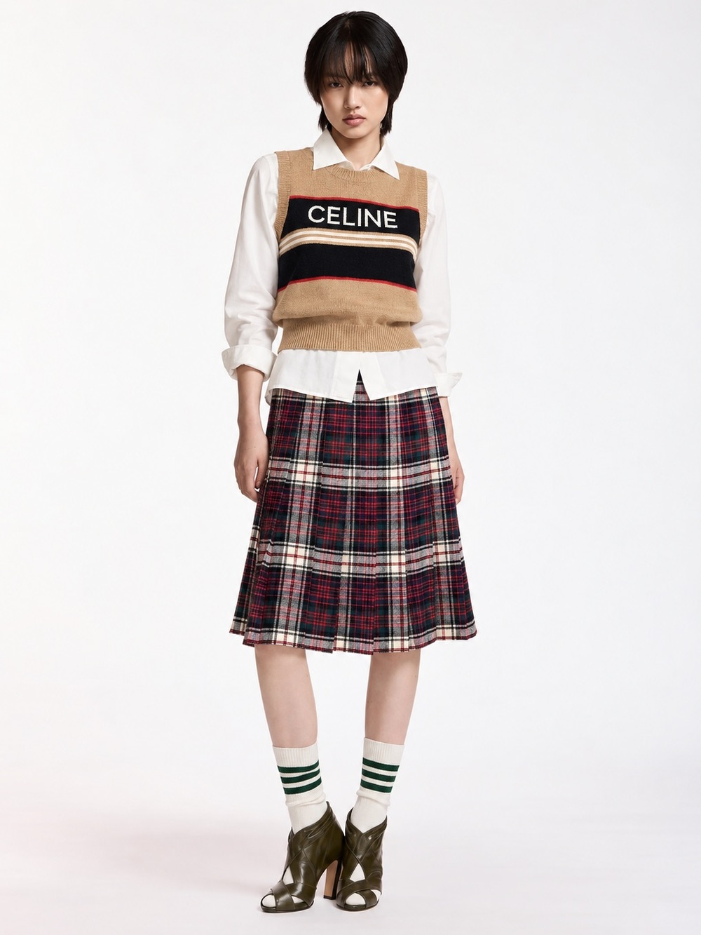 Vintage Scottish Plaid Knee Skirt - Like New Condition